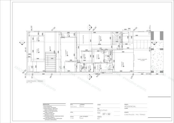 Prancha de construção do térreo da casa EP-069